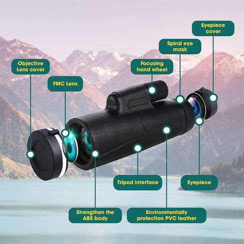 Monocular Telescope, Newest Waterproof 12 X 50 Monocular High Power Prism Monocular Scope with Smartphone Adapter Tripod for Adult Bird Watching Outdoor Travel Seeing in Saudi Arabia