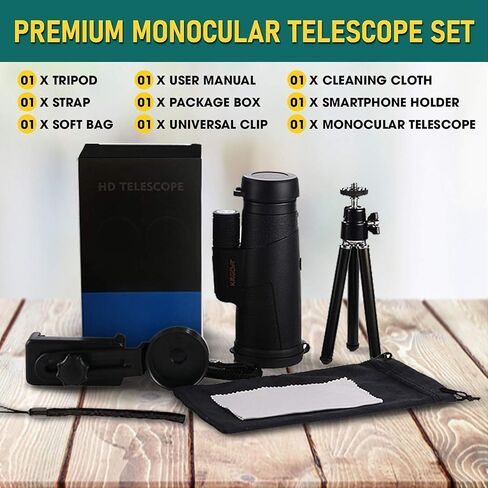 Monocular Telescope, Newest Waterproof 12 X 50 Monocular High Power Prism Monocular Scope with Smartphone Adapter Tripod for Adult Bird Watching Outdoor Travel Seeing in Saudi Arabia