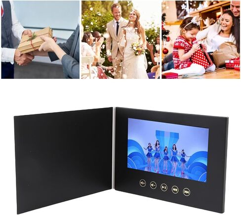 بطاقة تحية فيديو 7 بوصة ، كتيب رقمي HD مع منفذ النوع C ، بطاقة تحية إلكترونية قابلة لإعادة الشحن 128 مترًا للتسويق ، حفلات الزفاف ، أعياد الميلاد in Kuwait