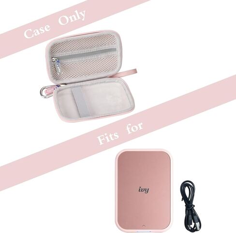 حالة صعبة لطابعة Canon Ivy 2 Mini Photo ، الحافظة على Canon Printer Mini Ivy CLIQ +/ CLIQ/ CLIQ 2/ +2 ، كاميرا فورية ، تناسب الجيب الشبكي ، الذهب الوردي (الصندوق فقط) (الذهب الوردي) in Kuwait
