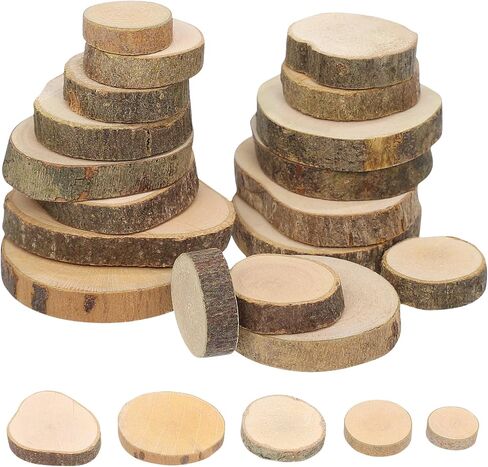 100pcs الدعامة الخشبية الدائرية ، الدعامة التصوير الإبداعي DIY ، شرائح خشبية صغيرة لحفل حفل الزفاف in Kuwait