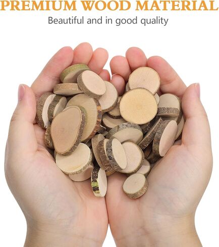 100pcs الدعامة الخشبية الدائرية ، الدعامة التصوير الإبداعي DIY ، شرائح خشبية صغيرة لحفل حفل الزفاف in Kuwait