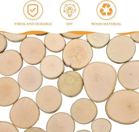 100pcs الدعامة الخشبية الدائرية ، الدعامة التصوير الإبداعي DIY ، شرائح خشبية صغيرة لحفل حفل الزفاف in Kuwait