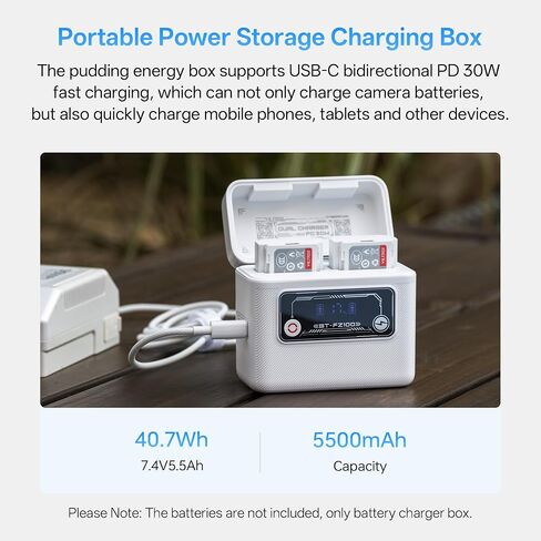 VILTROX BT-FZ100 Camera Battery Charger for Sony NP-FZ100/VILTROX TNP-FZ100 Camera Battery, 40.7Wh PD 3.0 30W Fast Dual Slot Baterry Charger Case with USB C Port, Smart Display, Magnetic Cover in Saudi Arabia