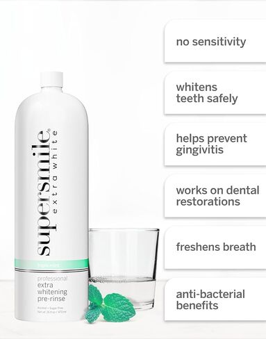 Supersmile Extra Whitening Pre-Rinse - Clinically Formulated Pre-Brush Dental Mouthwash, 16 Fl. Oz (1-Bottle) in Saudi Arabia