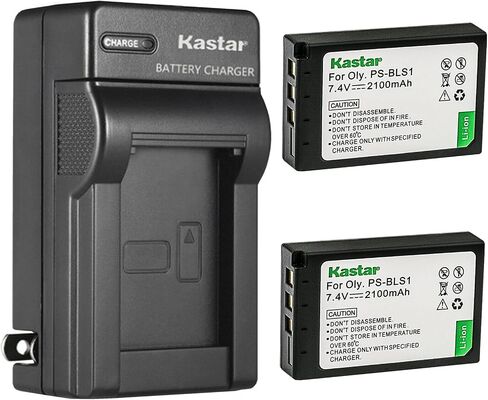 Kastar 2-Pack Battery and AC Wall Charger Replacement for Olympus BLS-1 PS-BLS1 Battery, BCS-1 PS-BCS1 Charger, E-400 E-410 E-420 E-450 E-600 E-620 E-P1 E-P2 E-P3 E-PL1 E-PL1s E-PL3 E-PM1 Camera in Saudi Arabia