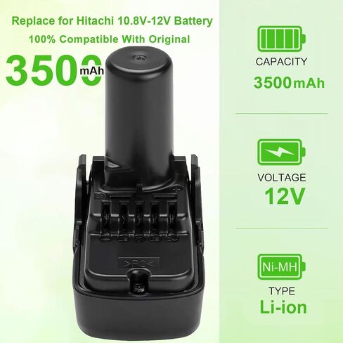 2 حزمة بطارية 3.5Ah لشركة هيتاشي 10.8 فولت-12 فولت بطارية ليثيوم أيون BCL1015 BCL1015 BCL1015S 331065 329369 329370 329371 329389 in Kuwait