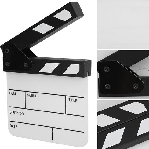 لوحة عمل تلفزيونية مرنة clapboard for backgroundcosplay ، Mini Acrylic Director Cut Prop with Pen (Black and White Whiteboard Pav1bwe3s) in Saudi Arabia