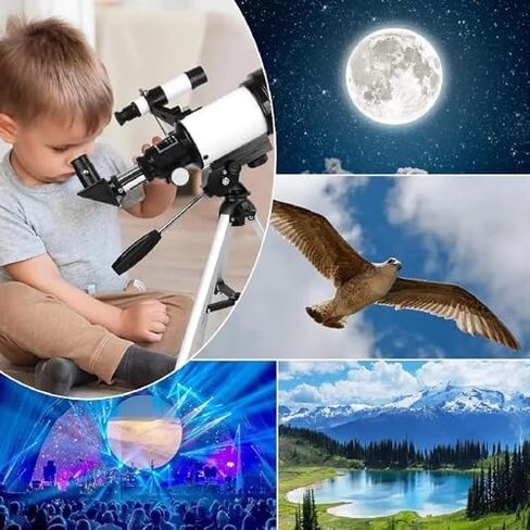 Telescope Astronomical Telescope, Adults 70mm Aperture Portable Astronomical Refractor Hd Telescopes Monocular,with Tripod,with Phone Mount and 90°Mirror, for Astronomy in Saudi Arabia