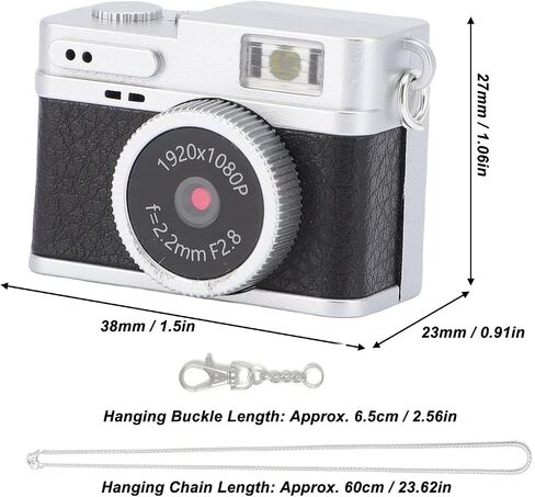 كاميرا Sanpyl Mini Keychain ، 1080p 2mp كاميرا صغيرة الإبهام ، كاميرا فيديو محمولة مضغوطة مع 0.96 في شاشة ملونة ، فلاش LED (أبيض) in Kuwait