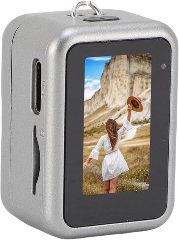 Gugxiom Mini Keychain Camera ، 1080p 2mp كاميرا رقمية صغيرة ، مسجل فيديو صغير ، مع بطاقة SD 64 جيجابايت ، لتسجيل دراسة السفر (رمادي) in Kuwait