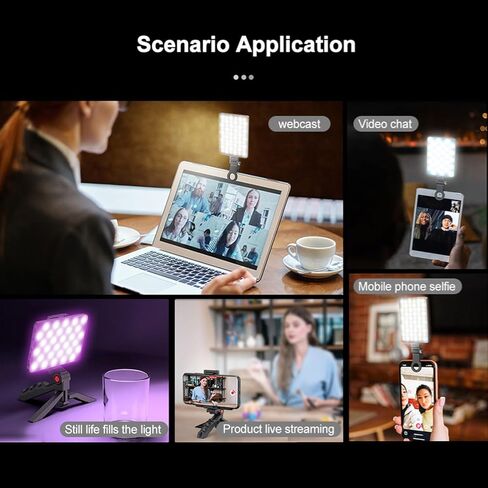 LED LED المحمول Yoidesu ، LAMD LAMD ، 24 ، بطارية قابلة لإعادة الشحن ، متوافقة مع مثبتات ، ترايبود ، للبث المباشر ، إنتاج الفيديو (RGB مع شاشة LCD) in Kuwait