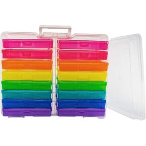 Photo and Craft Keeper – Organize Photos, Jewelry, and Scrap Paper – Holds Up to 1600 Photos (Rainbow)