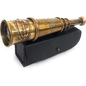 ALADEAN Vintage Spyglass Telescope Engraved PSALM 32:8 - Find Best Pathway - Inspirational Gifts Meaningful Gift Gadget Functional 16" Brass Spyglass with Brilliant Magnification in Gift Box