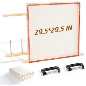 BESGEER Tufting-Frame-for-Rug-Making, Rug Tufting Frame with Tufting Cloth, 35.5" x 35.5" Rug Tufting Frame Wooden Tufting Frame Rug Making Supplies for Tufting Gun, Table Stand Frame Carpet Making