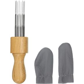 Needle Felting, Wool Felting Needle Tool with 8 Needles, Needle Felting Supplies with Leather Finger Guards for DIY Felting Craft