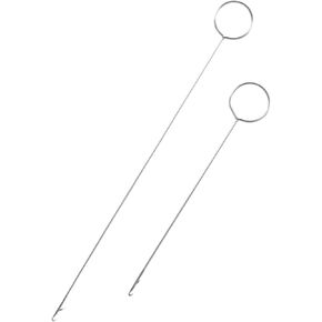 2 PCS Loop Turner Hook with Latch, 10.4" & 7" Stainless Steel Sewing Loop Turner Hook with Latch, Sewing Accessories and Tools, DIY Knitting Accessories, Sewing Concepts