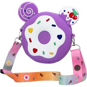 Sweet Kids Purse Rainbow Toy Bag in a Gift Box, Kids Toys for Age 3 4 5 6 year old, Colorful stripes on White Cloud and Pink Rose Base Kids and Toddler Present