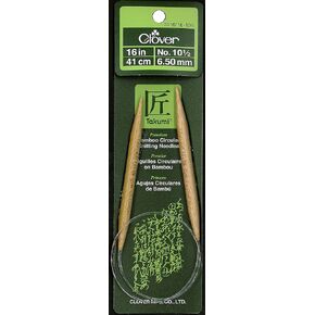Clover 3016/16-10.5 Takumi Bamboo Circular 16-Inch Knitting Needles, Size 10.5