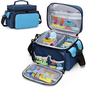 LoDrid Carrying Bag Compatible with Little Tikes Story Dream Machine Starter Set, Portable Storage Case for Books and Accessories with Handle and Shoulder Strap, Navy Blue, Bag Only (Patent Design)