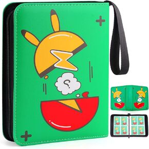 مجلد بطاقات التداول - 9 جيوب، ألبوم حامل بطاقات 900 جيب مع 50 غلافًا قابلاً للإزالة، كتاب مجموعة بطاقات محمول بسحاب، منظم بطاقات يناسب مختلف أحجام البطاقات - أخضر in Kuwait