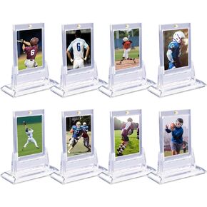 8PCS Magnetic Card Holders for Trading Cards, Card Protector Holders with Acrylic Stands Base, Baseball Card Holders Fit for MTG, Yugioh Cards, Sports Cards, Football Cards, Baseball Cards