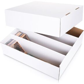 Yexiya 3 Pcs 3200 Count Sports Card Storage Boxes White Trading Card Box Collectible Trading for Soccer Baseball Game