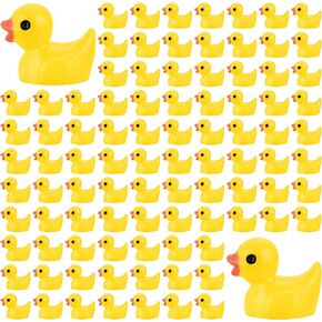 240 Pieces Mini Resin Ducks, Yellow Tiny Duck Figurines Bulk for Garden Micro Landscape Aquarium Dollhouse Potted Plants Decorations, Mini Ducks for DIY Ornament Party Toy