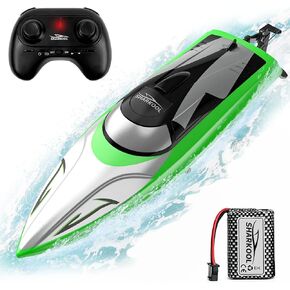 RC Boat - 20+MPH Fast RC Boats for Adults & Kids, 2.4GHz Remote Control Boat for Boys, Radio Controlled Boats with Rechargeable Battery, Remote Control Boat for Pool&Lake with LED Effect