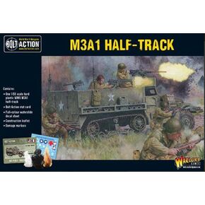 Warlord Bolt Action M3A1 Halftrack 1:56 WWII Military Wargaming Plastic Model Kit, Small