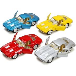 KiNSMART 1963 Chevy Corvette Stingray, Set of 4 5358D - 1/36 Scale Diecast Model Toy Cars