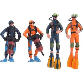 Happyyami 4pcs Scale Model People Set Action Figure Diorama Model Swimmers Figurines Scuba Diver People Figurines DIY Sand Table Layout Model