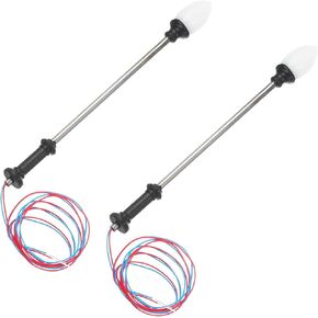 MECCANIXITY Model Railway Train Lamp Post 2.4" White 1:100 Scale LEDs New 3V for Creative DIY Project Traffic System Model Single Head Simple Lamp, Pack of 2