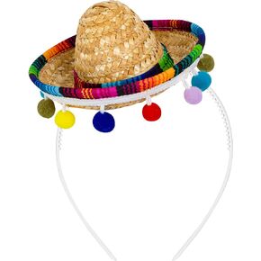 Melisheer Sombrero Party Hats, Classic Cinco De Mayo Mini Mexican Party Hat with Headband for Fiesta Party Costume