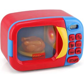 Kidzlane Toy Microwave | Kids Microwave Toy Oven | Play Microwave for Kids and Toddlers | Microwave Kitchen Playset | Pretend Play Cooking Toys Accessories for Girls and Boys
