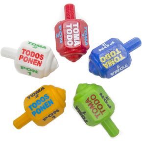 Classic Mexican Pirinola Toma Todo Solid Plastic Piece 5 Multicolors Pack/Pirinola de Plastico Solida (5 Pack)