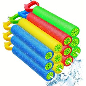 4-Pack Water Blaster Soaker Guns Set,15'' Water Guns with Plastic Handle Outdoor Swimming Pool Beach Summer Fun Party Games
