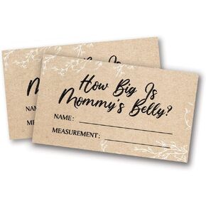 ورق كرافت ما هو حجم بطاقات بطن الأم (مجموعة من 50)، لعبة تخمين حجم بطن الأم، ديكورات حمام الطفل - KA01 in Kuwait