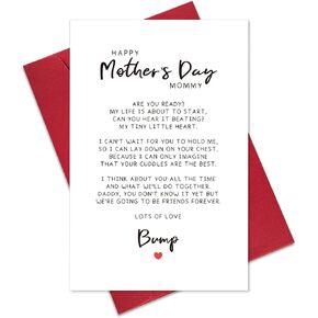 Happy Mothers Day Gifts for Mom to Be, Lovely Mother’s Day Poem Card from Bump, Cute Pregnancy Announcement Card Gift