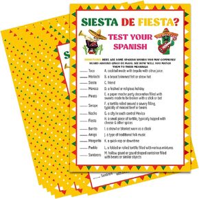 Cinco de Mayo Siesta De Fiesta Game, Fun Cinco de Mayo Party Games,Mexican Party Games, Cinco de Mayo Activity, Cinco de Mayo Test Your Spanish Game-MAY02