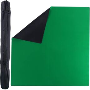 GSE Games & Sports Expert 32 x 32 Inches Rubber Anti-Slip Playmat, Mahjong, Dominoes, Poker Cards and Board Games Tabletop Cover Mat with Carrying Bag (Black)