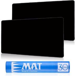 MTG Playmat for TCG Card Playing Game - 2Pcs Black Stitched Play Mat with Tube for Cards Gameplay, MTG, Yugioh, Magic The Gathering (24 x 14 inch)