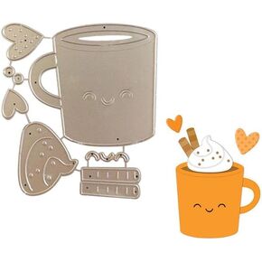 Coffee Cup Metal Cutting Dies Coffee Mug Cup Embossing Stencils for DIY Scrapbooking Album Decorative Paper Cards Making Card Making Accessories Scrapbooking Die-Cuts Die-Cutting and Embossing