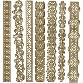 قوالب حدود قصاصات Anna Griffin Crop at Home - 14 قالب تقطيع معدني من الدانتيل إطار حدود لسجل القصاصات بنفسك، وصناعة البطاقات وصياغة الورق - قوالب مع ورقة أفكار، أكبر قالب هو 12.2 بوصة × 1.84 بوصة in Kuwait