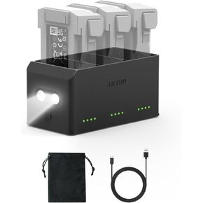 100W Mini 3 Pro/Mini 4 Pro Battery Charger for DJI Mini 3 /Mini 4 Pro Batteries Plus Remote Controller Accessories, Two-Way Mini 4 Pro Fast Charging Hub with 5 Level LED Light and SOS Emergency Mode
