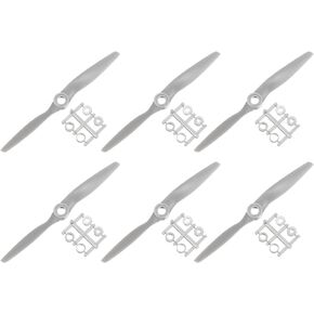 MECCANIXITY 6Pcs 8x4 Inch Propeller RC Propellers 2-Vane Blades Props Gray with Adapter Rings for RC Airplane Aircraft Prop Replacement