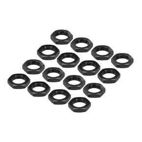MECCANIXITY Aluminum 17mm RC Wheel Nut Thread M12x1.0mm Hex Wheel Nuts RC Wheel Nut for 1/8 RC Model Car Trucks Off Road Car Upgraded Parts Pack of 16(Black)