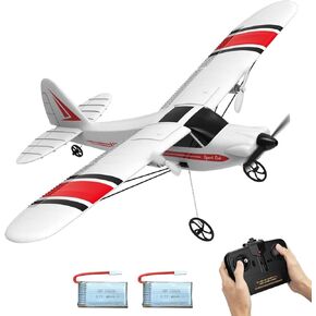 VOLANTEXRC RC Planes Sport Cub S2 for Kids, 2.4Ghz 2CH Remote Control Airlane Portable & Easy to Fly Outdoor Toy with Gyro Stabilizer for Beginner (762-2 Red)