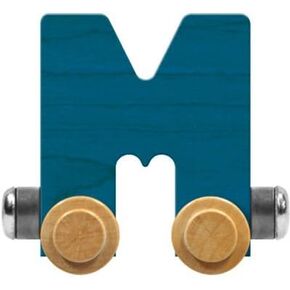 Maple Landmark NameTrains Bright Letter Car M - Made in USA (Blue)