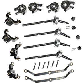 RampCrab Axle widening Upgrade Parts for TRX4M, 11mm Wider on Each Side (Front & Rear), Brass Upgrades Parts for TRX4m RC Crawler Car, Fit for 1/18 TRX4-M Unlimited Trail Buggy, Ultra 11